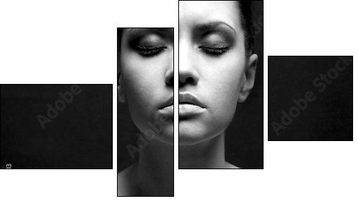 portrait of beauty. sexy fashion girl. - Four-piece canvas, Fortyk