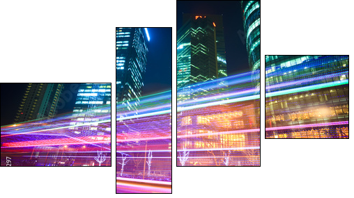 light trails - Four-piece canvas, Fortyk