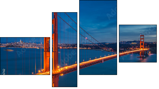 Golden gate bridge - Four-piece canvas, Fortyk