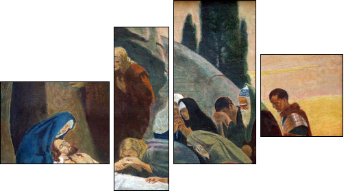 Jesus is laid in the tomb and covered in incense - Four-piece canvas, Fortyk