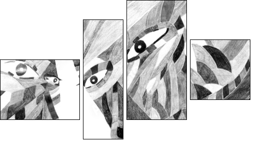 Cube people - Four-piece canvas, Fortyk