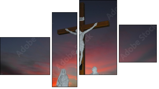 jesus on the cross - Four-piece canvas, Fortyk