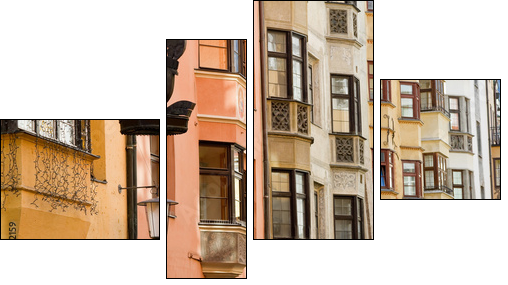 Row of old colorful buildings - Four-piece canvas, Fortyk
