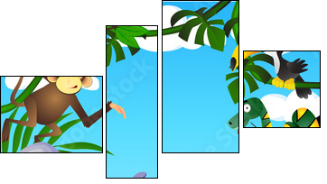 Wild animal in the tropical jungle - Four-piece canvas, Fortyk