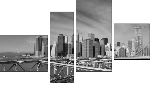 Brooklyn Bridge Taxi, New York - Four-piece canvas, Fortyk