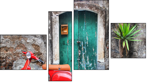 Red scooter - Four-piece canvas, Fortyk