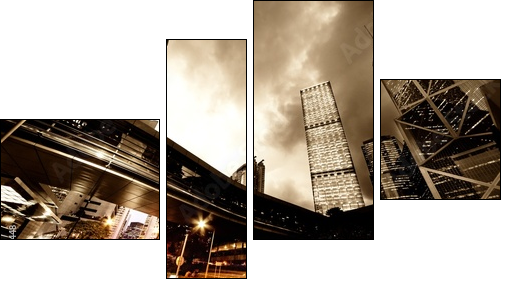 Fast moving cars at night - Four-piece canvas, Fortyk