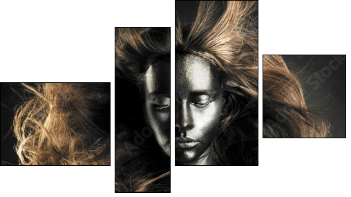 Beautiful woman with black skin - Four-piece canvas, Fortyk