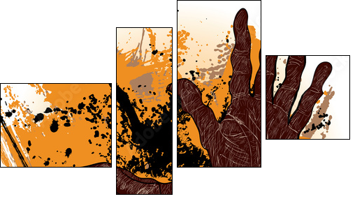 african drummer - Four-piece canvas, Fortyk