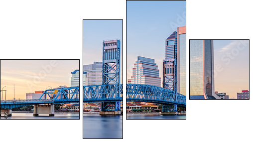 Skyline of Jacksonville, FL and Main Street Bridge - Four-piece canvas, Fortyk