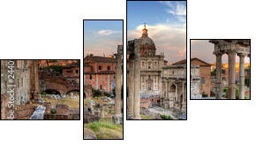rome hdr panoramic view - Four-piece canvas, Fortyk