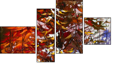 Road to autumn wood - Four-piece canvas, Fortyk