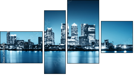 Panoramic picture of Canary Wharf view from Greenwich. - Four-piece canvas, Fortyk
