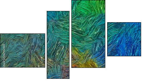 Abstract texture background. Digital painting in Vincent Van Gogh style artwork. Hand drawn artistic pattern. Modern art. Good for printed pictures, postcards, posters or wallpapers and textile print. - Four-piece canvas, Fortyk