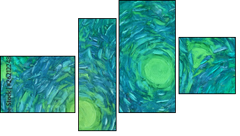 Abstract texture background. Digital painting in Vincent Van Gogh style artwork. Hand drawn artistic pattern. Modern art. Good for printed pictures, postcards, posters or wallpapers and textile print. - Four-piece canvas, Fortyk