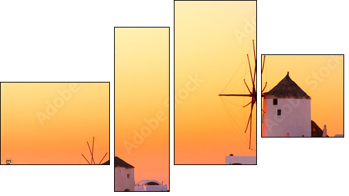 Santorini sunset - Four-piece canvas, Fortyk
