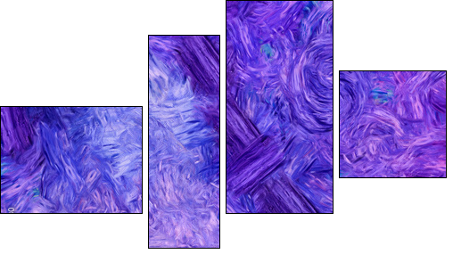 Abstract texture background. Digital painting in Vincent Van Gogh style artwork. Hand drawn artistic pattern. Modern art. Good for printed pictures, postcards, posters or wallpapers and textile print. - Four-piece canvas, Fortyk