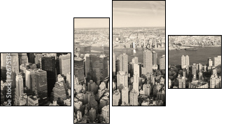 New York City Manhattan panorama aerial view - Four-piece canvas, Fortyk