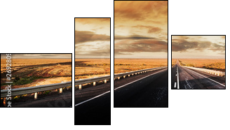 Road Panorama - Four-piece canvas, Fortyk