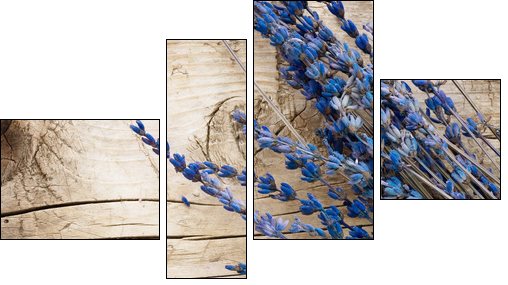 Lavender over wood background.With copy-space - Four-piece canvas, Fortyk