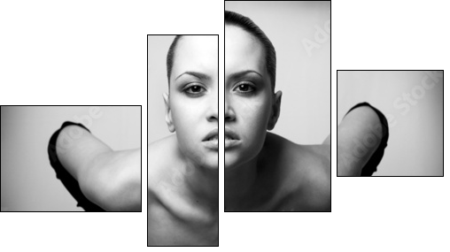 portrait of beauty. sexy fashion girl. - Four-piece canvas, Fortyk