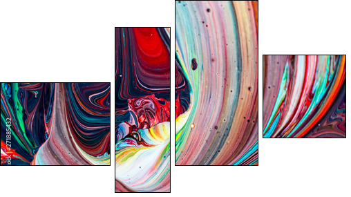 Abstract background of colorful mixed paint - Four-piece canvas, Fortyk