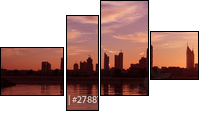 Cityscape Dubai, Sunset - Four-piece canvas, Fortyk