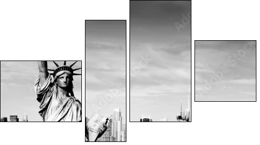 afternoon vibrant capture of new york midtown over hudson - Four-piece canvas, Fortyk