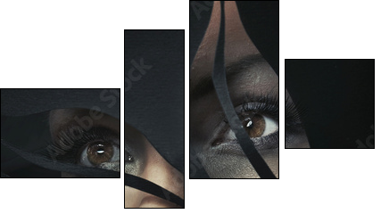 Shaped portrait of a beautiful woman - Four-piece canvas, Fortyk