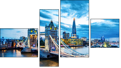 Tower Bridge In London - Four-piece canvas, Fortyk