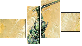 Battle of medieval knights - Four-piece canvas, Fortyk