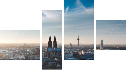 KÃ¶lner Dom und Stadtpanorama - Four-piece canvas, Fortyk