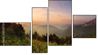 Roszutec peak in sunset - Slovakia mountain Fatra - Four-piece canvas, Fortyk