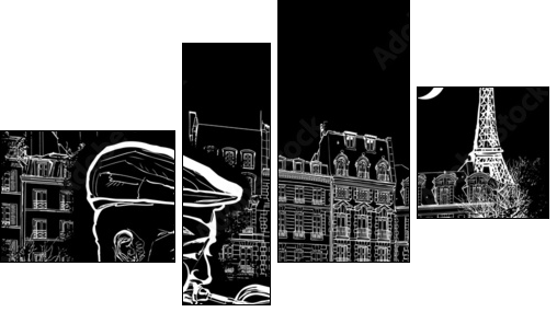 trumpeter on a grunge background - Four-piece canvas, Fortyk