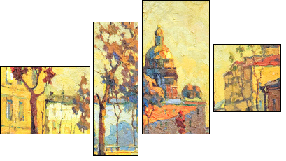 Kind on old streets of St.-Petersburg - Four-piece canvas, Fortyk