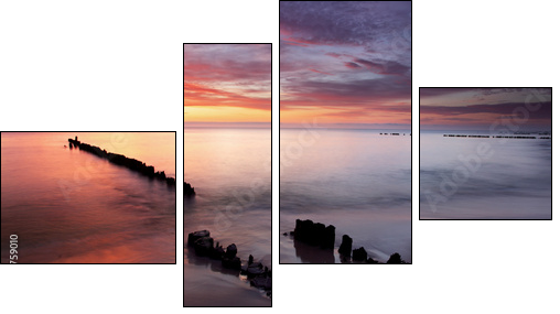 Sunrise on ocean - baltic - Four-piece canvas, Fortyk