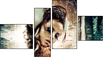 Golden lady - Four-piece canvas, Fortyk