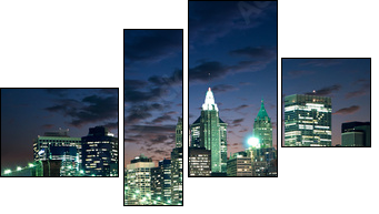 Amazing New York cityscape - taken after sunset - Four-piece canvas, Fortyk