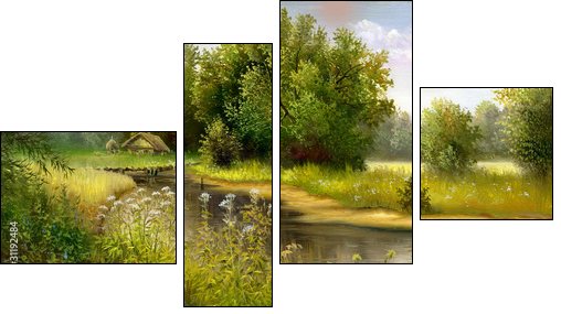 Wood lake - Four-piece canvas, Fortyk