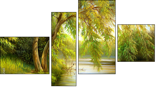 Wood lake - Four-piece canvas, Fortyk