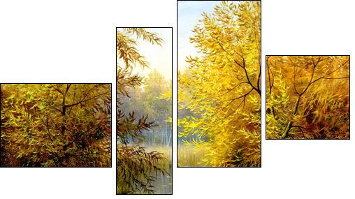 Wood lake - Four-piece canvas, Fortyk