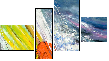 The sailing boat rushing on waves - Four-piece canvas, Fortyk