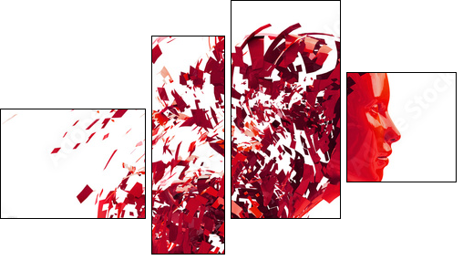 abstract character shattered into pieces - Four-piece canvas, Fortyk