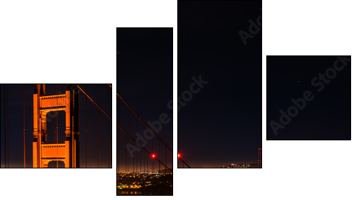 golden gate bridge at night - Four-piece canvas, Fortyk