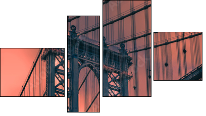 Manhattan bridge - Four-piece canvas, Fortyk