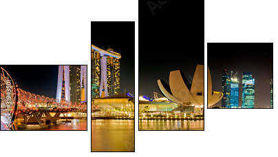 Marina Bay Singapore panorama - Four-piece canvas, Fortyk