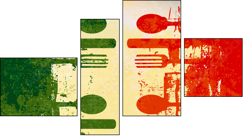 Italian Menu Vector Template - Four-piece canvas, Fortyk