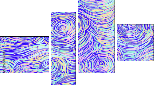 Hand drawn seamless background in impressionism style. Soft colors, perfect seamless texture - Four-piece canvas, Fortyk