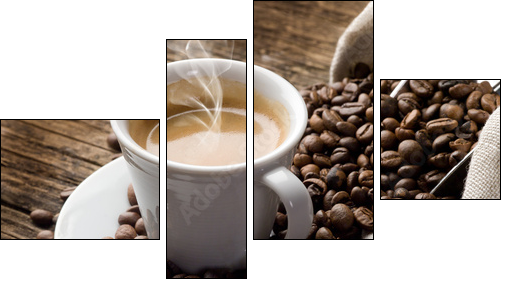 hot  coffee - caffe fumante - Four-piece canvas, Fortyk