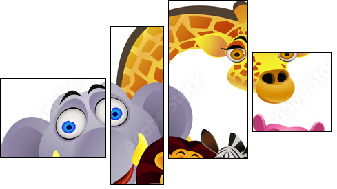 Animal cartoon - Four-piece canvas, Fortyk